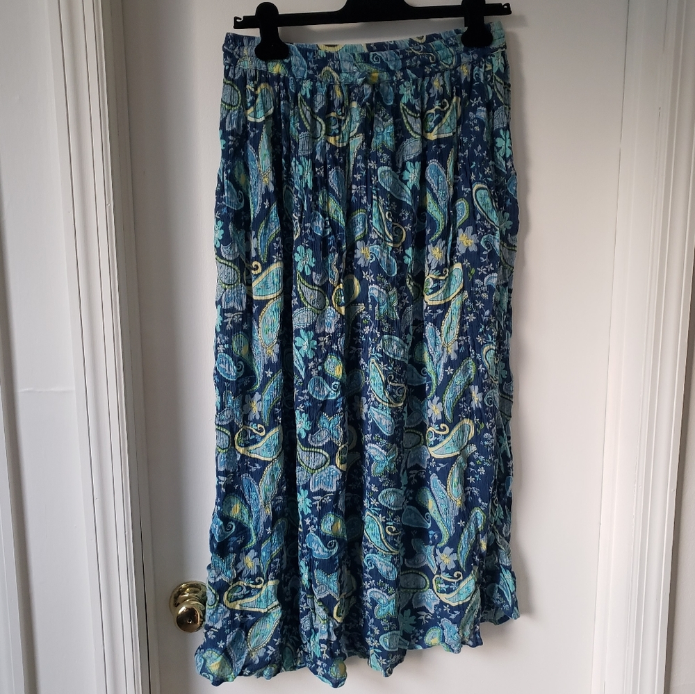 Boho vintage long skirt 90s Blue Riva